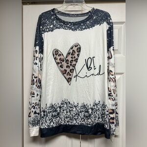 Leopard Heart Long Sleeve Top